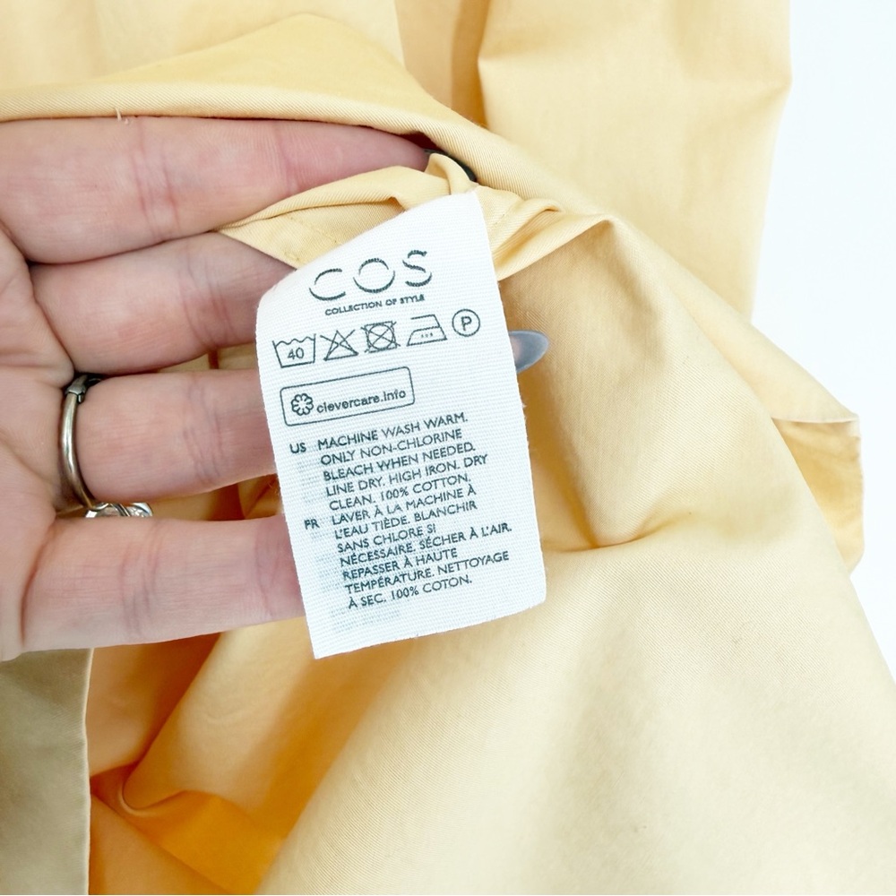 COS Puff Sleeve Midi Dress 12 Yellow - Picture 7 of 8